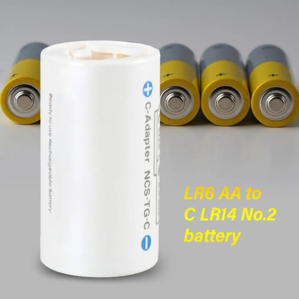 LR6 AA To LR14 C Battery Adapter Case LR6 To LR14 Cell Conversion Battery Holder AA To C Size Battery Spacer Converter Cases