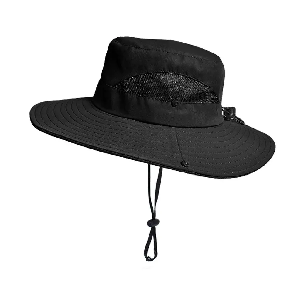 Outdoor Fisherman Hat Fashion Summer Bucket Hat Cowboy Breathable Cap Anti Men Uv Hiking Fishing Beach Large Wide Hats K7a2