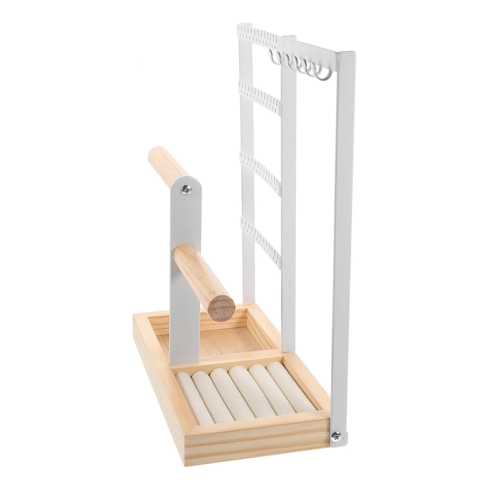 

Деревянная подставка-органайзер для украшений, компактный держатель для ожерелий, браслетов и колец, демонстрационная подставка для девочек, подарочная коробка, лоток для хранения