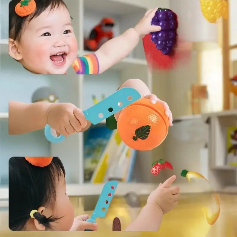 Efficient Motor Skills Development Play Toy; Fruity Felt Board for Pretend Kitchen Game for Kids