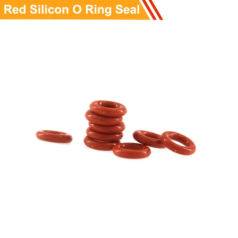 

100pcs O Ring Seal 1.9mm CS VMQ O-ring Seal Gasket 5mm-16mm OD Red Silicone O Type Ring Sealing