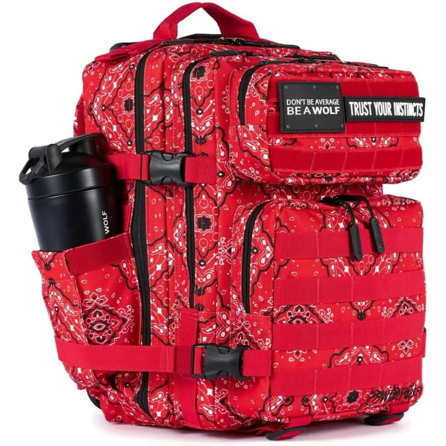 WOLFpak 25L Athletic Gym Rucksack – Robustes 1000D wasserdichtes Oxford-Material mit MOLLE-Gurtband, Laptoptasche und Dual-Cup-Halterung