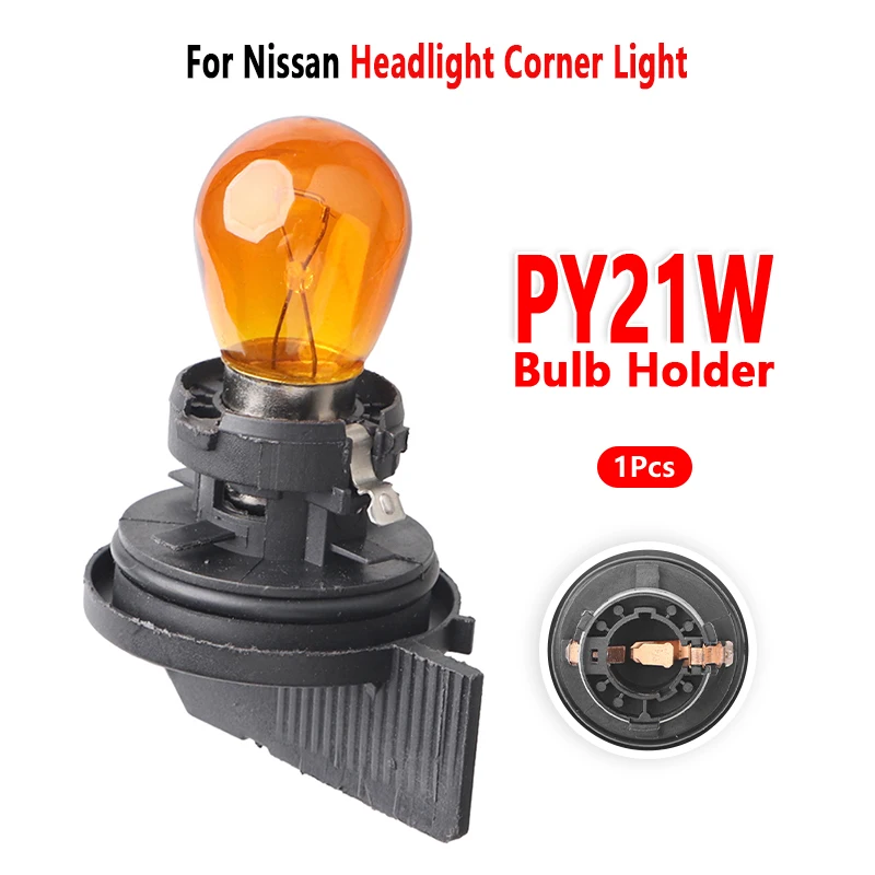 For Nissan Qashqai 2008-2015 Headlight Corner Light PY21W Bulb Holder Socket Base 1Pc