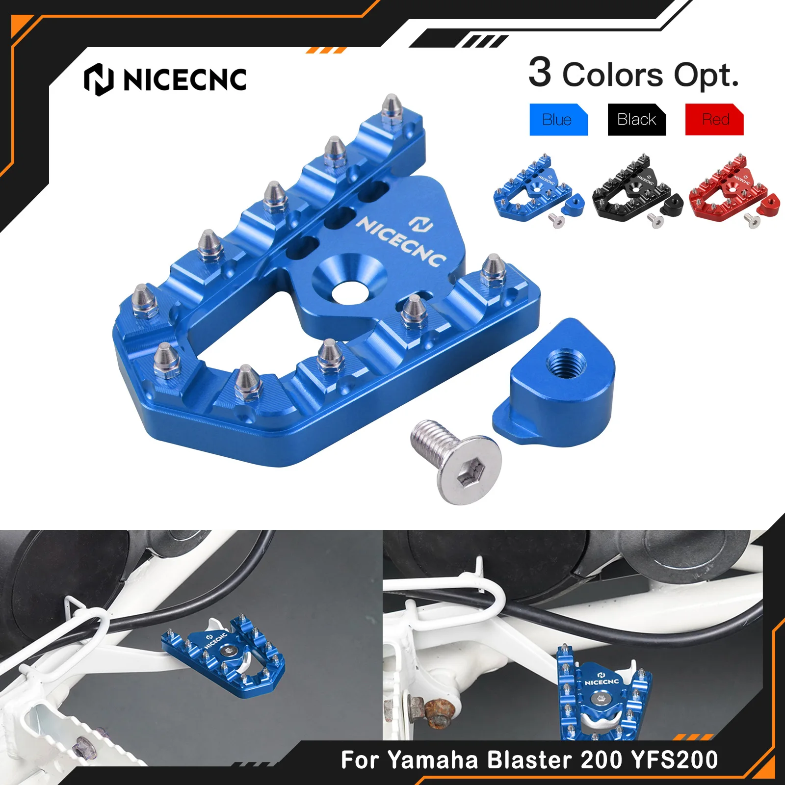 

Удлинитель задней педали тормоза NICECNC для Yamaha Blaster 200 YFS200 1988-2006, аксессуары для квадроциклов из алюминиевого сплава, противоскользящие, для бездорожья