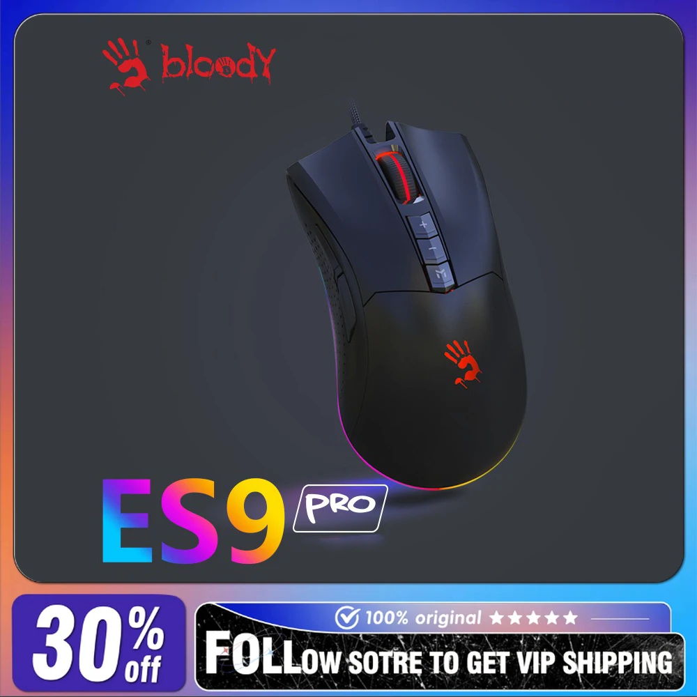 A4tech Blood ES9 Pro Wired E-sports Gaming Mouse RGB Professional Mechanical Game Office Desktop Notebook Laptop Accessories