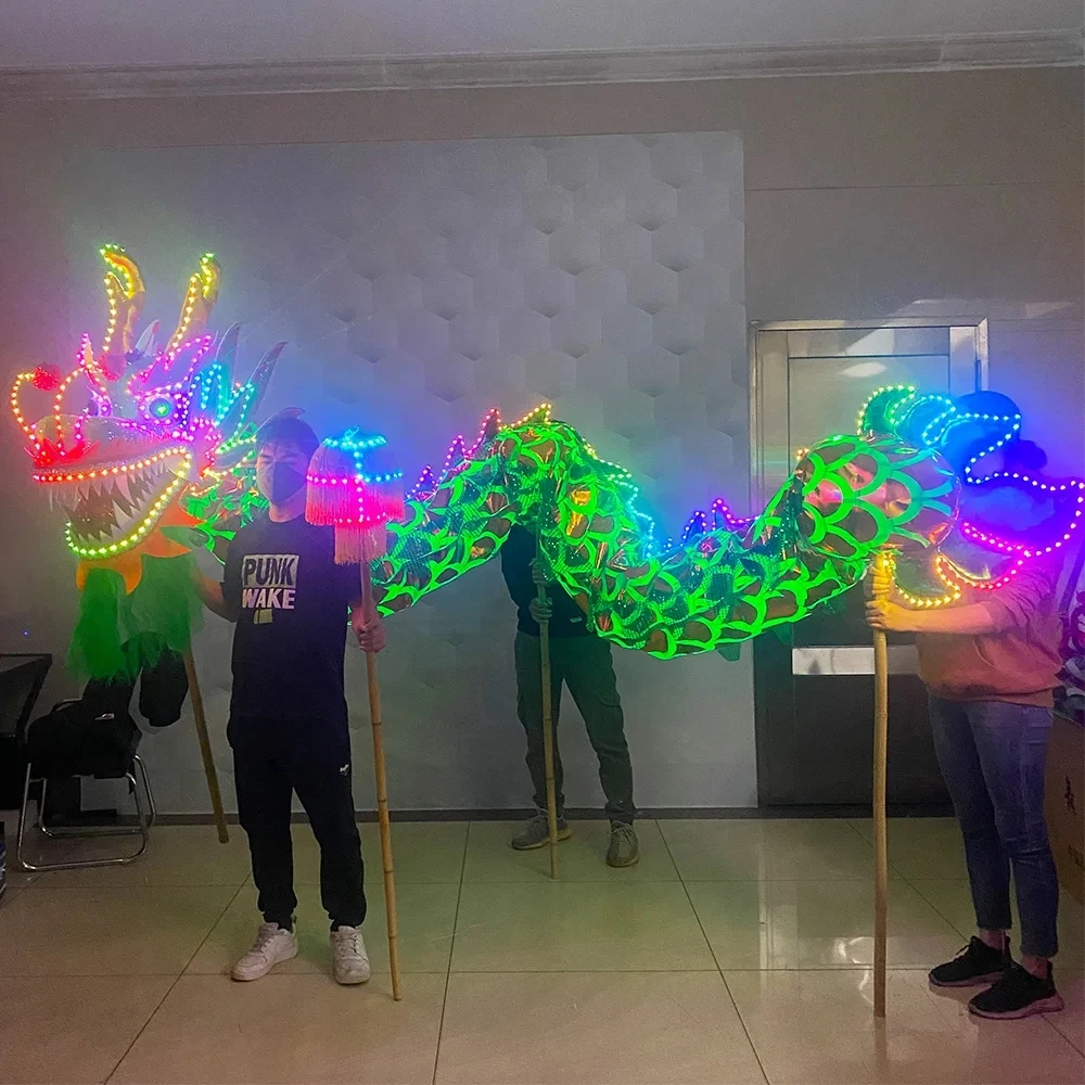 LED lightup Dragon Jump Leap Dancing Performance Props Amusement Celebration Chinese Traditional Program New Year's Atmosphere