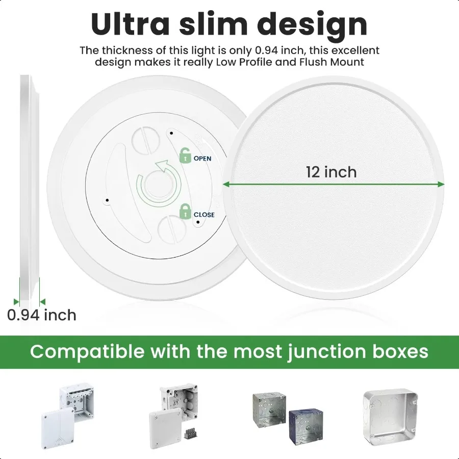 12 بوصة فلوش جبل تركيب المصابيح 28 واط 3000K4500K6000K فلوش السقف تركيب المصابيح ضوء السقف الانظار