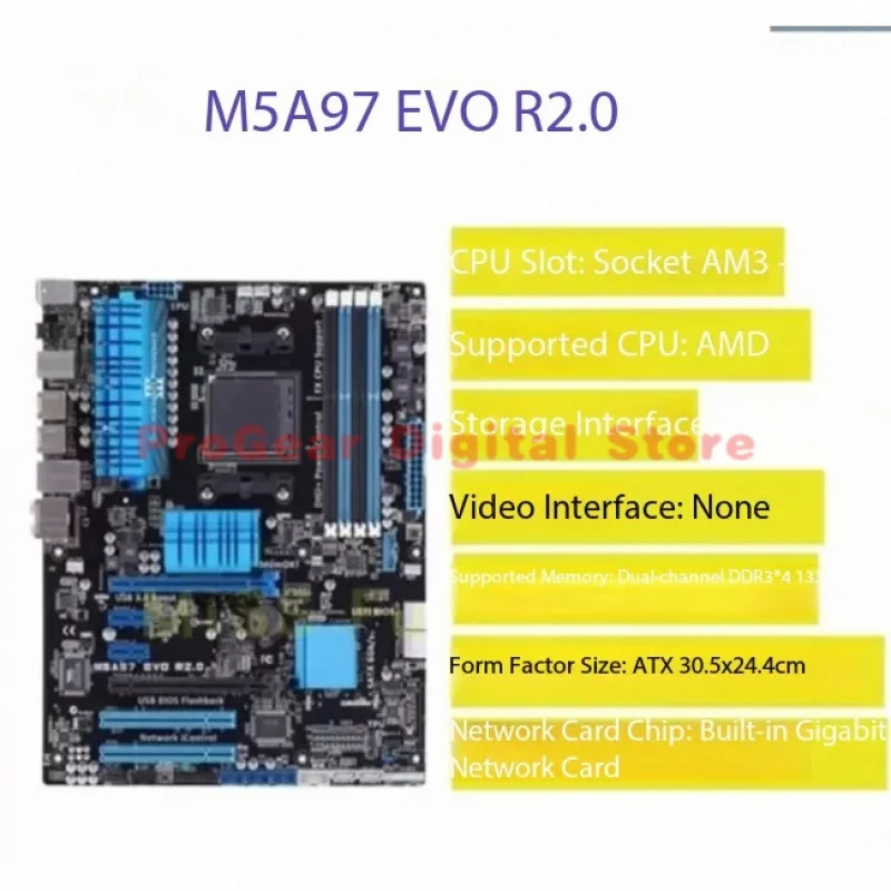 

for ASUS M5A97 EVO R2.0 AM3+ ATX Motherboard AMD 970 DDR3 USB3.0 CrossFire