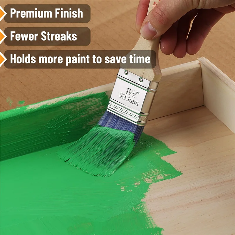 GOOD-6 パック 壁用ペイント ブラシ、ステイン ブラシ、ペイント ブラシ、家具ペイント ブラシ、壁塗装用ペイント ブラシ