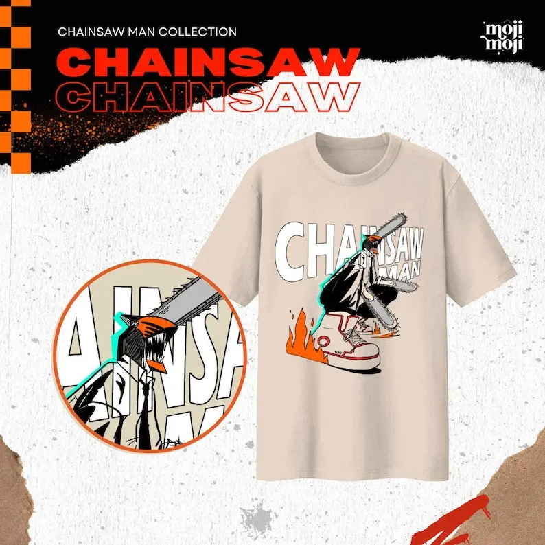 Chainsaw Man Shirt Denji TShirt Merch Cosplay Manga Pochita Shirt Gift for Anime Fans Clothing