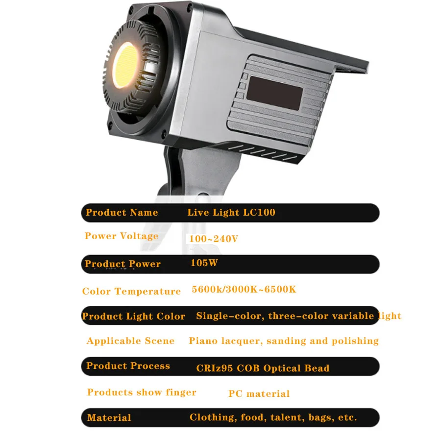 300W Bi-Color LED Video Light，Dimmable 3000K-6500K Color Temperature,CRI 95≥, Cooling Fan,with 2.4G Remote for YouTube/Shooting