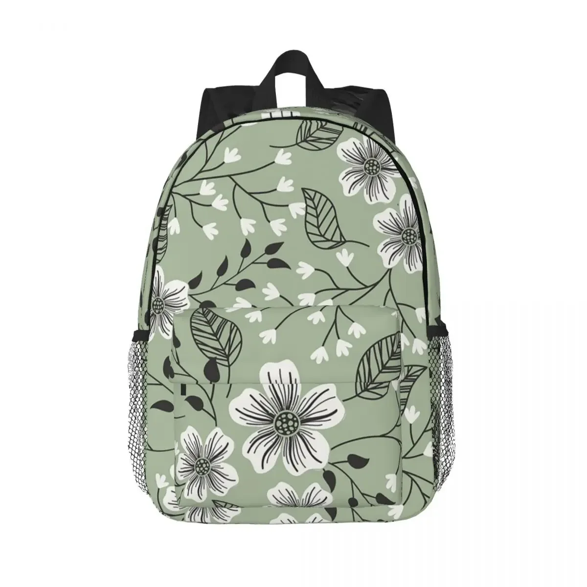 

Sage Green Floral Backpacks Teenager Bookbag Cartoon Children School Bags Travel Rucksack Shoulder Bag Large Capacity
