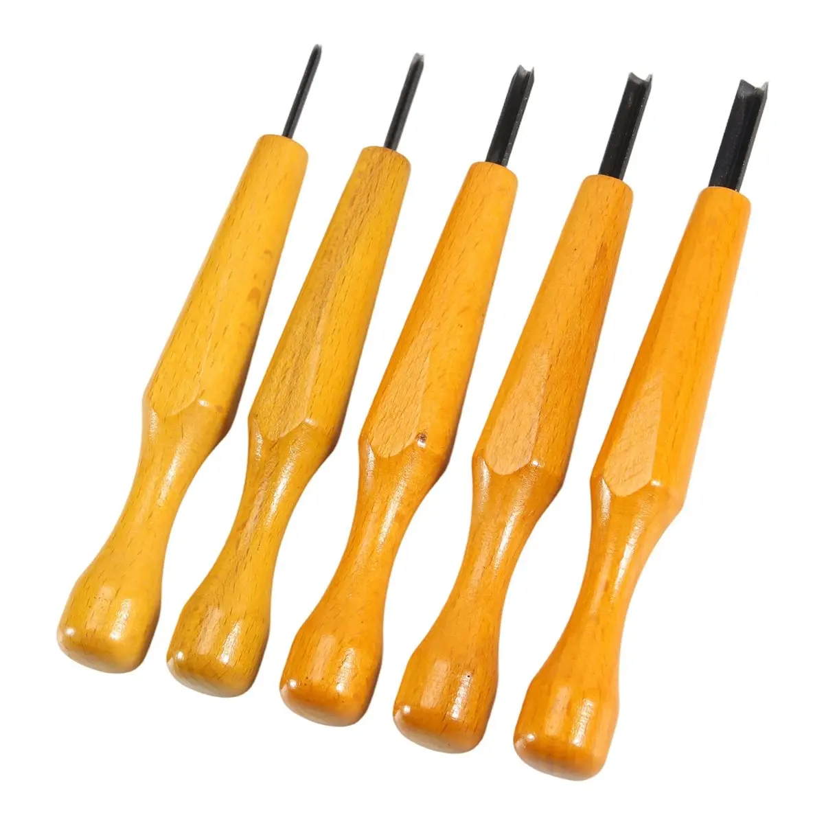【WSFS】 5 Pcs Carving Tools Set - Triangular Linoleum & Wood Carving Knifes Chisel V Shaped Tools for Linocut Printmaking