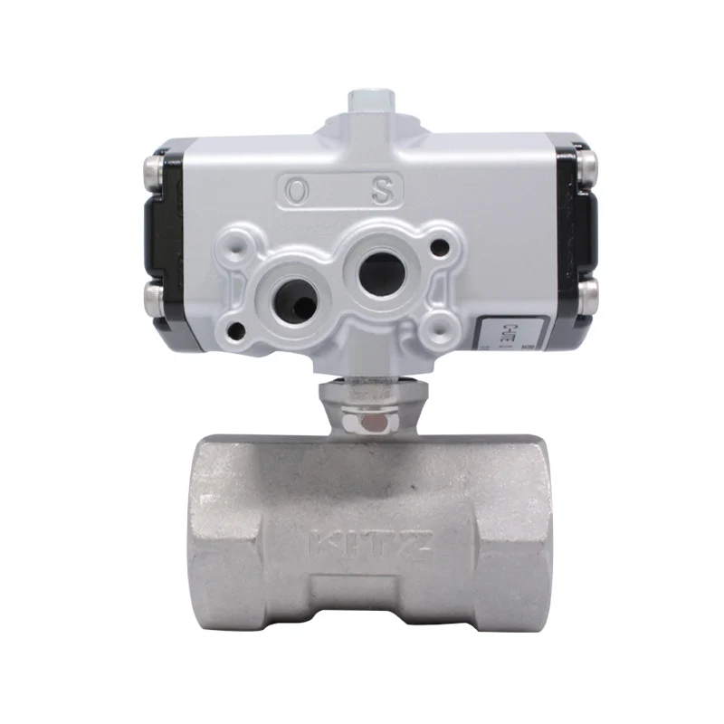 

KITZ C-UTE 1/2inch DN15 DN20 DN25 Double Action Pneumatic Actuators pn10 Stainless Steel Ball Valves Threaded for Gas