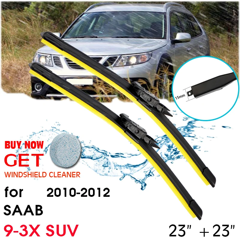 

Car Blade Window Windshield Rubber Silicon Refill Wiper For SAAB 9-3X SUV 2010-2012 LHD / RHD 23"+23" Car Accessories