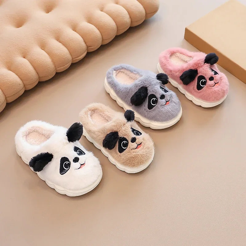 

Winter Toddlers Girls Fashion Cotton Slippers Cute Home Children Boys Plush Slippers Warmth Kids Furry Hairy Slippers Soft New