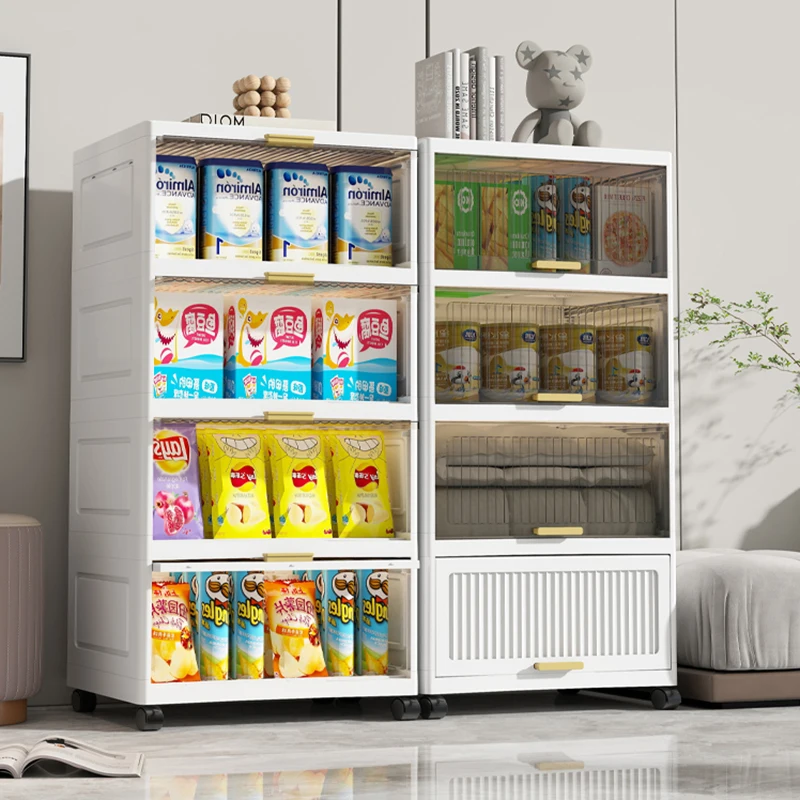 Foldable Storage Trunk Open Storage Box Storage Box Home Wardrobe Clothes Flip Type Organizer Bins Large Capacity Plastic Locker