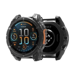 TPU Silicone Clear Watch Case For Garmin Fenix 8 51mm 7 47mm Bumper Frame Shell For Garmin Fenix8 Transparent Protective Cover