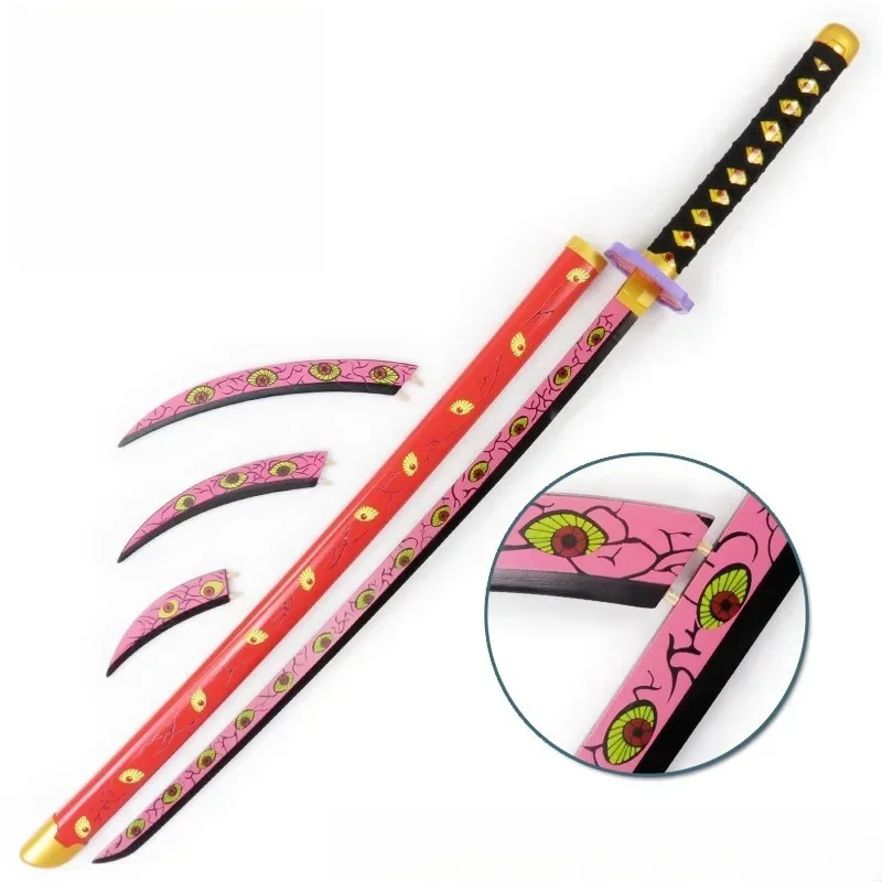 Kokushibo Demon Slayer Katana Sword Kimetsu No Yaiba Anime Cosplay Prop Ninja Blade Japanese Katana Wooden Samurai Sword Kid Toy