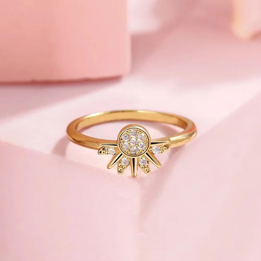 Ring-Set für Sonnen- und Mond-Paare aus 925er Silber, himmelblau, funkelnde Zirkonia-Ringe, Versprechen, edler Schmuck, Geschenke zum Valentinstag