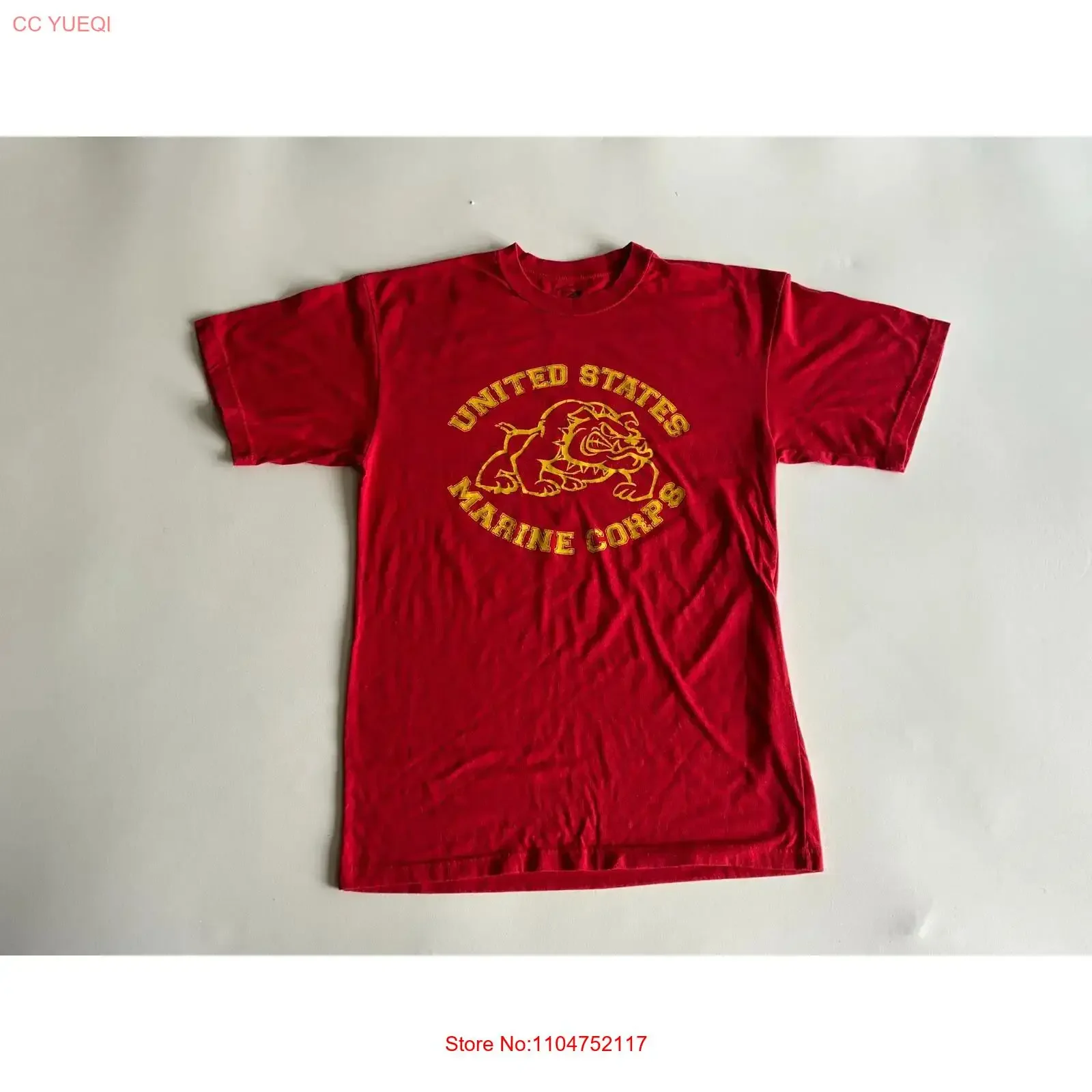 USMC Marines Crops Bulldog T Shirt Mens Large Red Rothco Screen  vintage Washed designer clothes Versatile Casual Slightly