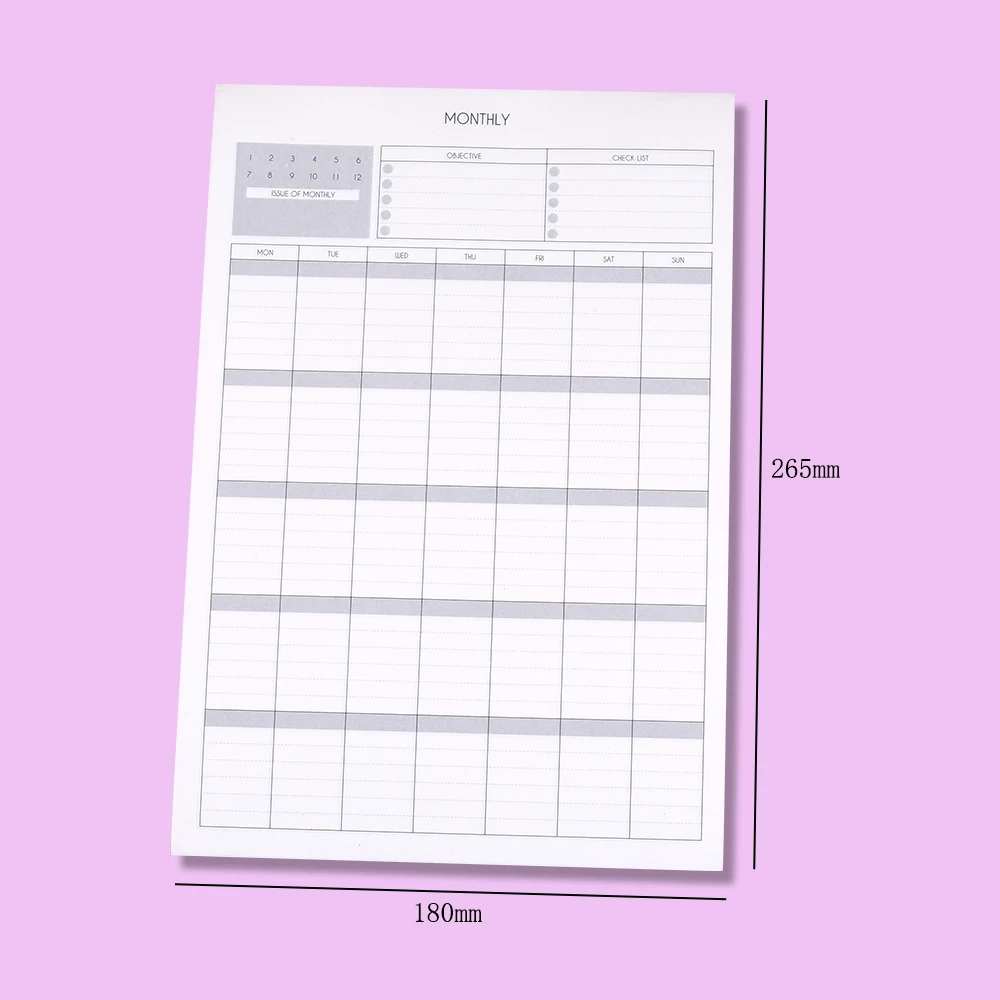 Time Management Planners Memo Pad Daily Weekly Monthly Notebooks Agenda Work Plan Note Book Notepad Check To Do List Stationery