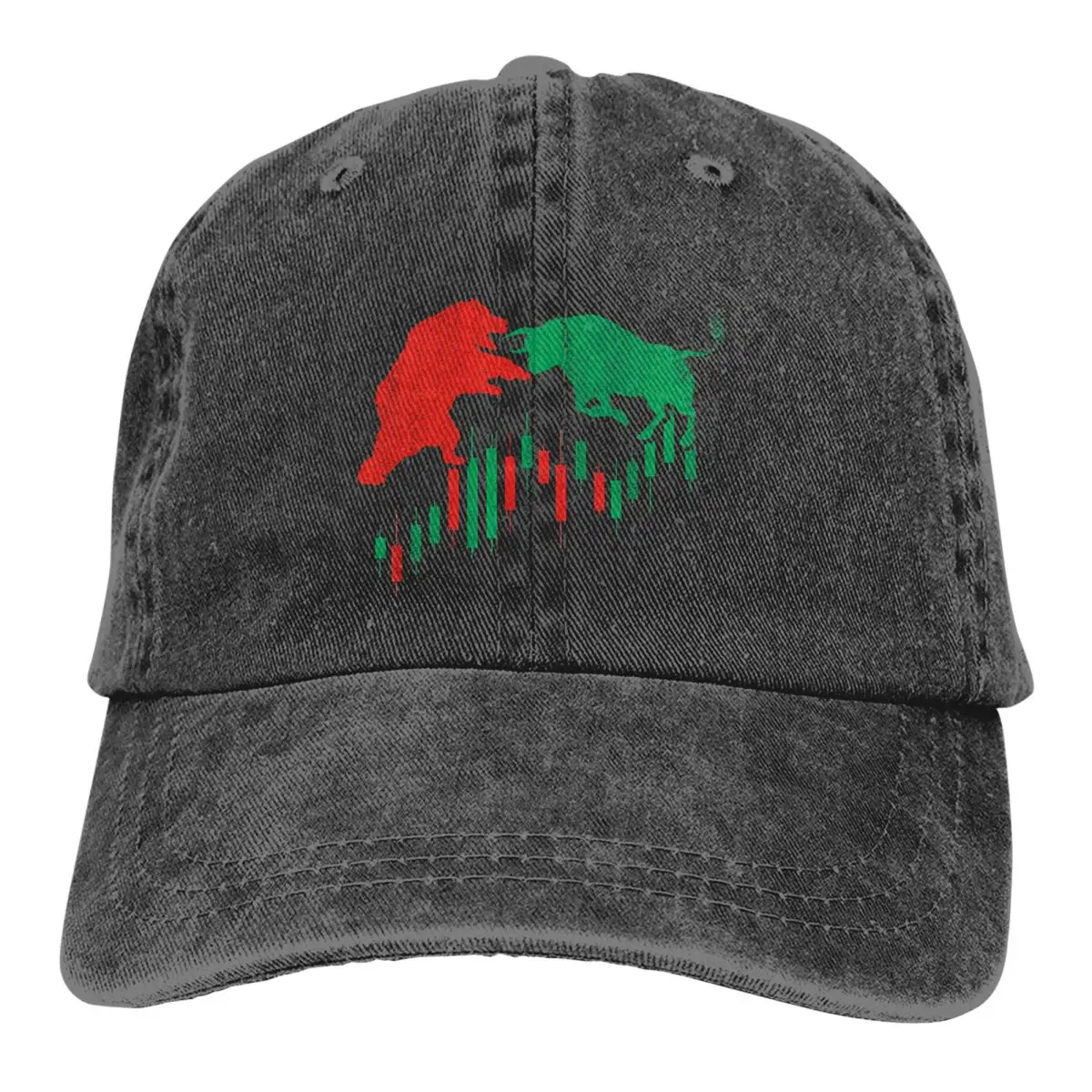 Day Trader Bull Bear Stock Investor Investing Trading Cryptocurrency Bitcon Retro Hat Cotton Outdoor Sun Protaction Caps