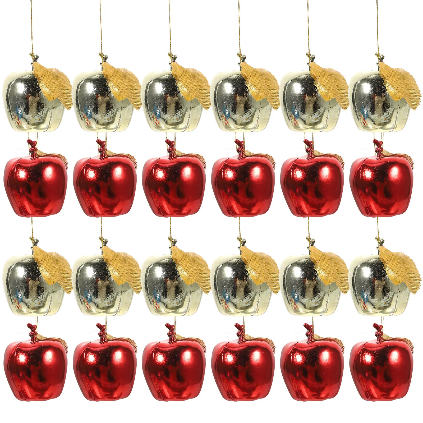 

24Pcs Simulated Apple Christmas Hanging Ornaments Plastic Pendant Decorations for Tree Party Holiday Home Office Wedding