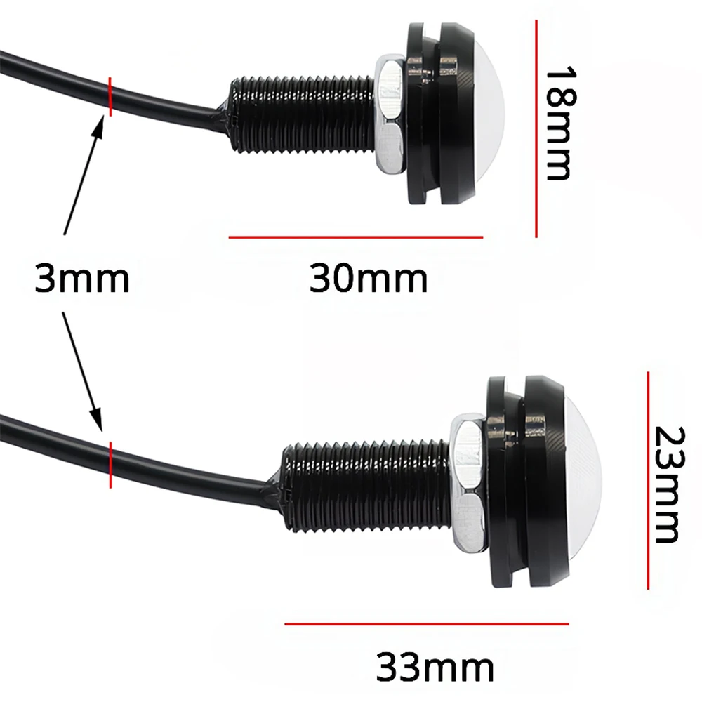2/4/10/20PC 18mm 23mm Lampu Sein Mobil Motor Eagle Eye 12V COB Lampu DRL (Daytime Running Light) Lampu Mundur Lampu Rem Lampu Kabut