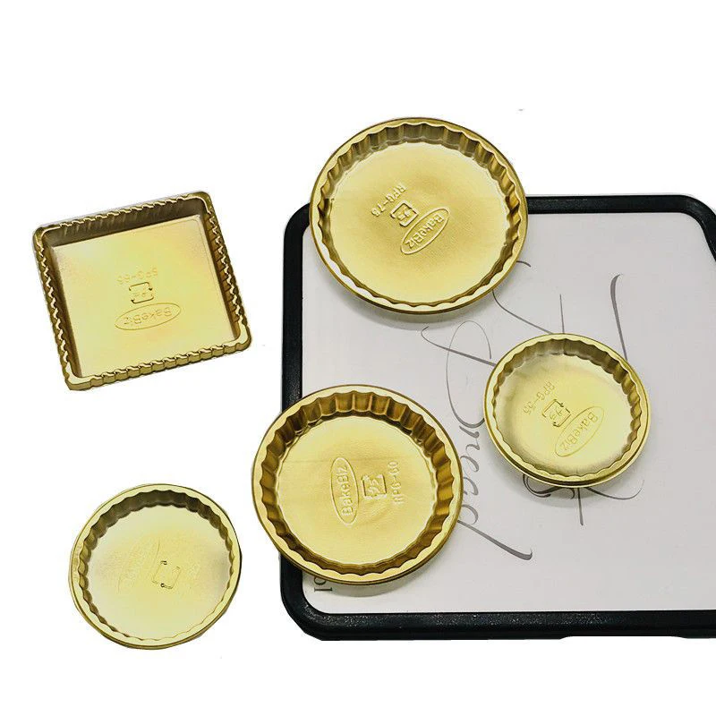 

100 Pcs Golden Plastic Diameter 5.5/6.5/7.5 Cm Round Cake Boards Set Base Disposable Paper Cupcake Dessert Tray Birthday Tool