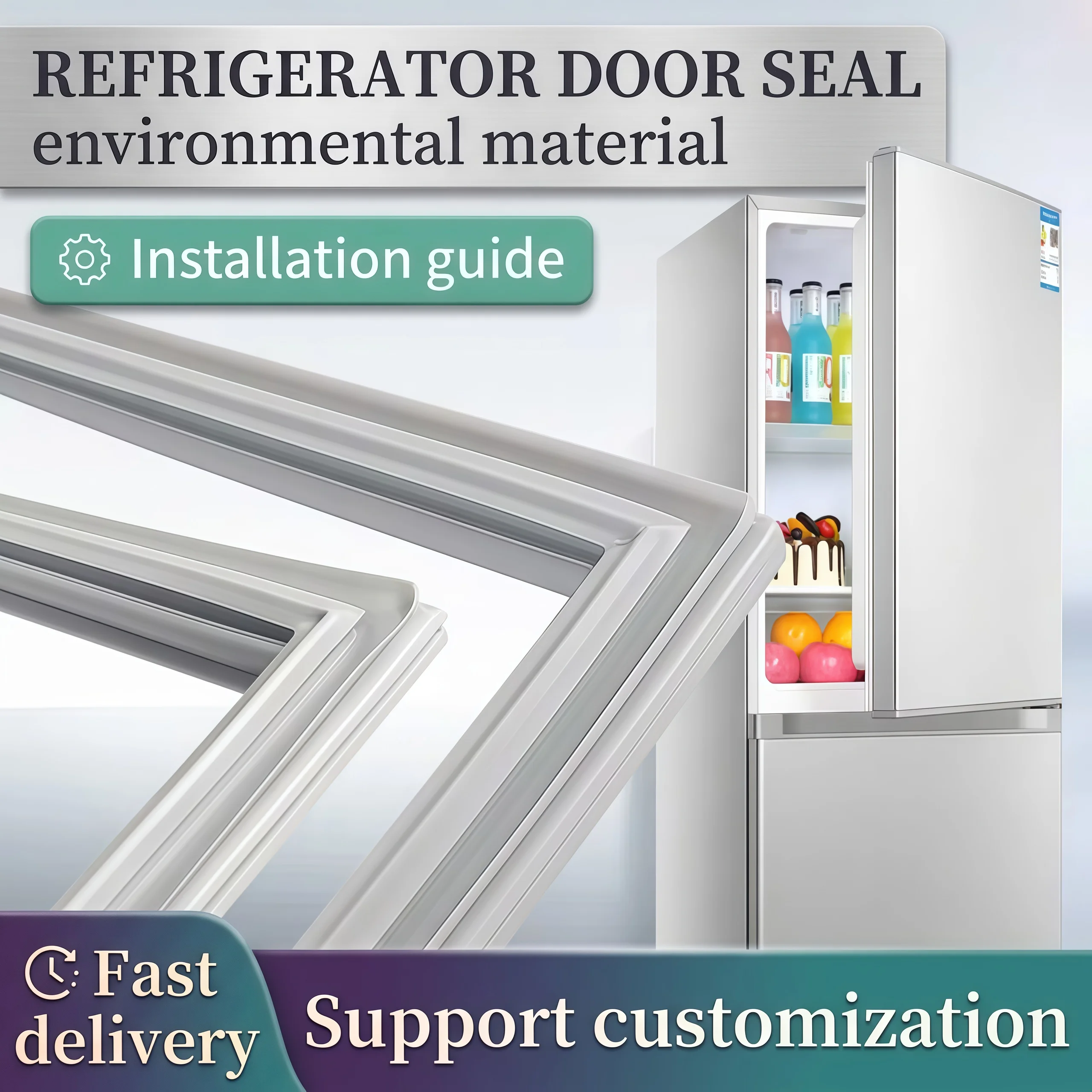 

5M Custom Refrigerator Seal Strip Replacement Magnetic Door Gasket for Home Fridge Freezer Universal PVC Weatherstrip