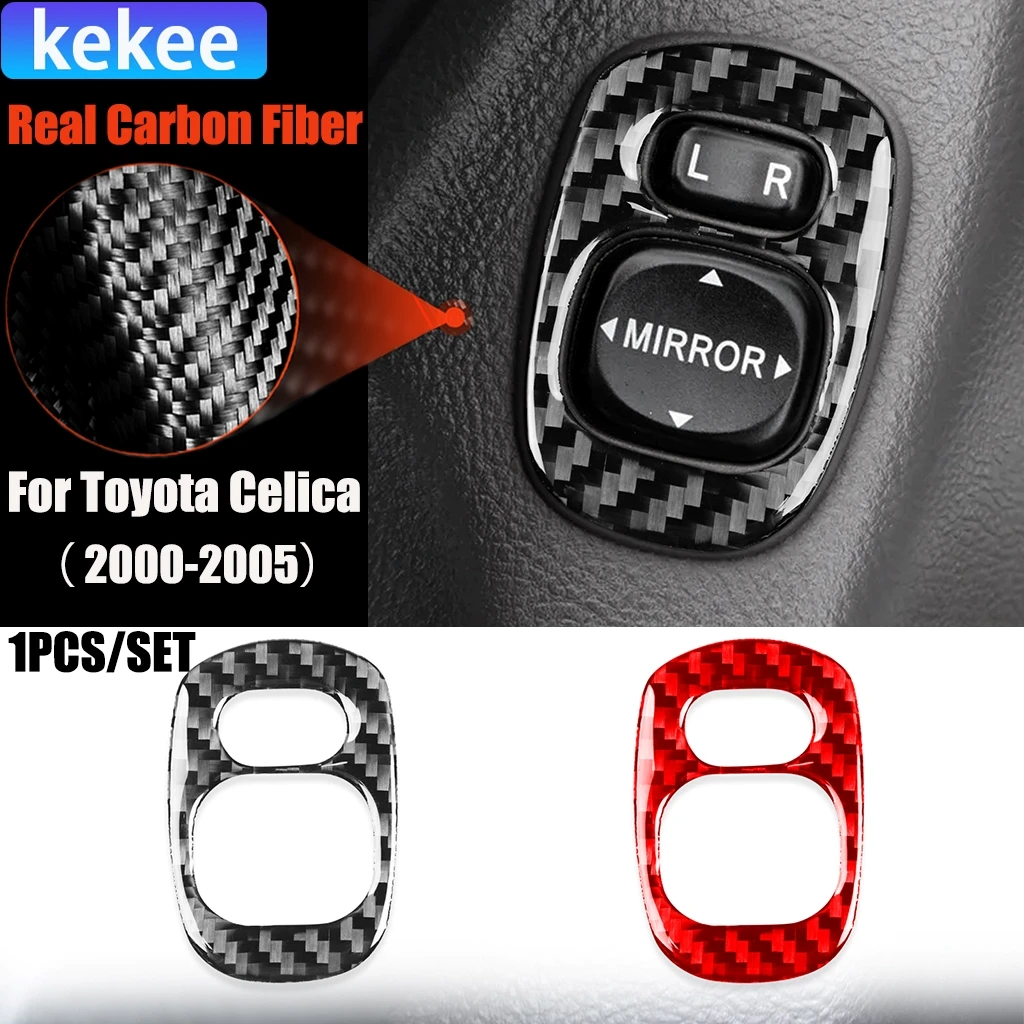 

Carbon Fiber Car Accessories Side View Mirror Adjustment Modified Interior Trim Cover Soft Sticker For Toyota Celica 2000-2005