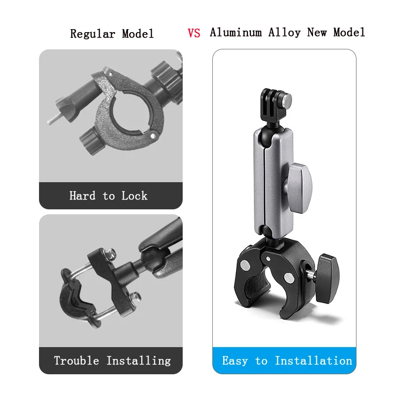 Camera Motorcycle Mount for Gopro Accessories Metal Action Camera Clamp Holder Moto Bike Bicycle Handlebar for GoPro 13 12 11 10