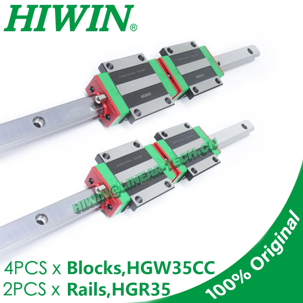 Original HIWIN HGW35CC Block HGR35 Rail 300 400 500 600 700 800 900 1000 1100 1200 1500mm Linear Guide Rail HIWIN Carriage Slide