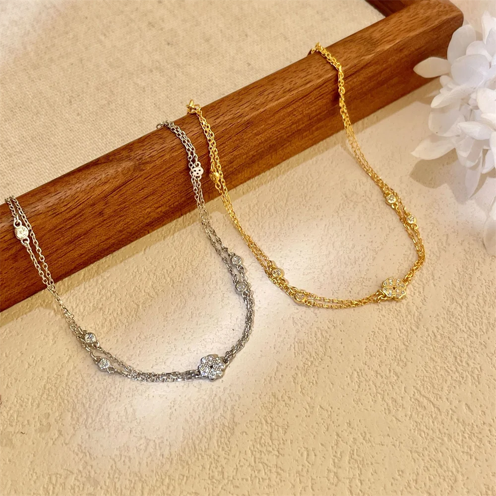 

Корейские женские ювелирные изделия из чистого серебра S925, винтажный прямоугольный многослойный дизайн