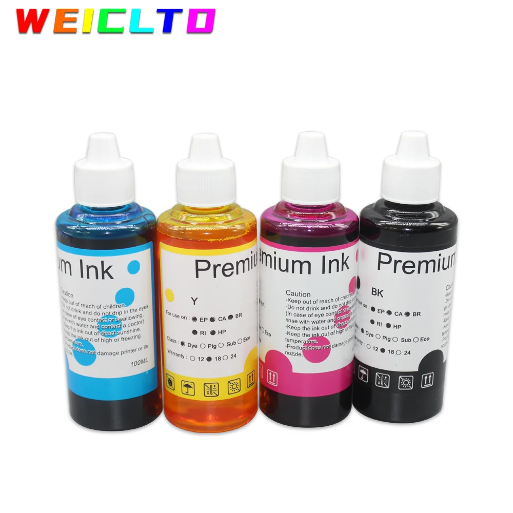 4PC 100ML Refill Dye Ink for HP910 912 915 for HP OfficeJet 8010 8015 8018 8022 8020 8025 8028 8035 8012 8014 8015 8017 8024