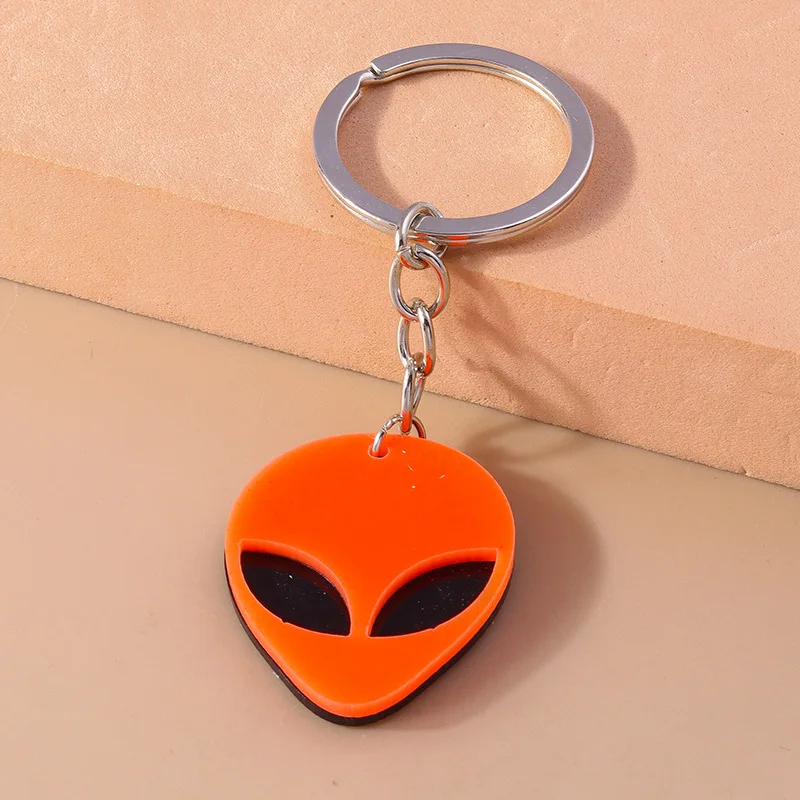 Cartoon Creative weird keychain  Alien  for Women Handbag Pendant Funny UFO Keyring Jewelry Souvenir Gifts