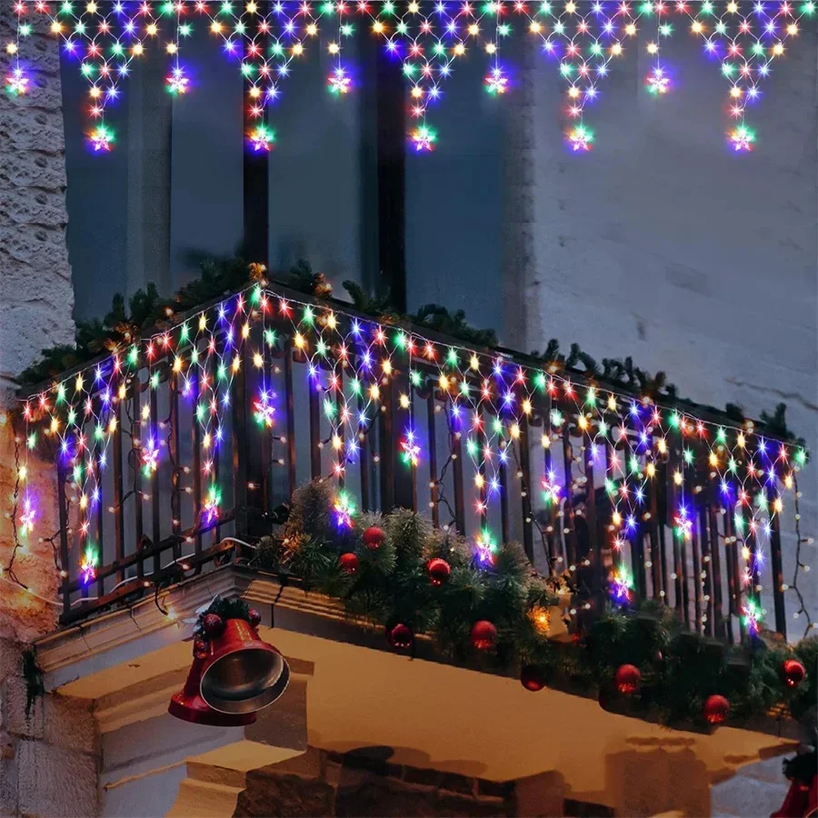 Creative 4X0.7M Christmas LED Net Mesh Curtain Lights Outdoor 8 Modes  Fairy String Light Garland for Holiday Party Garden Decor