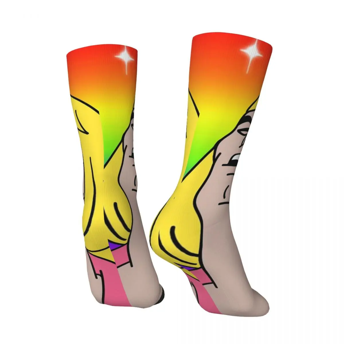 Hip Hop Vintage Rainbow Crazy Men's Socks Unisex He-Man and the Masters of the Universe Printed Funny Novelty Happy Crew Sock