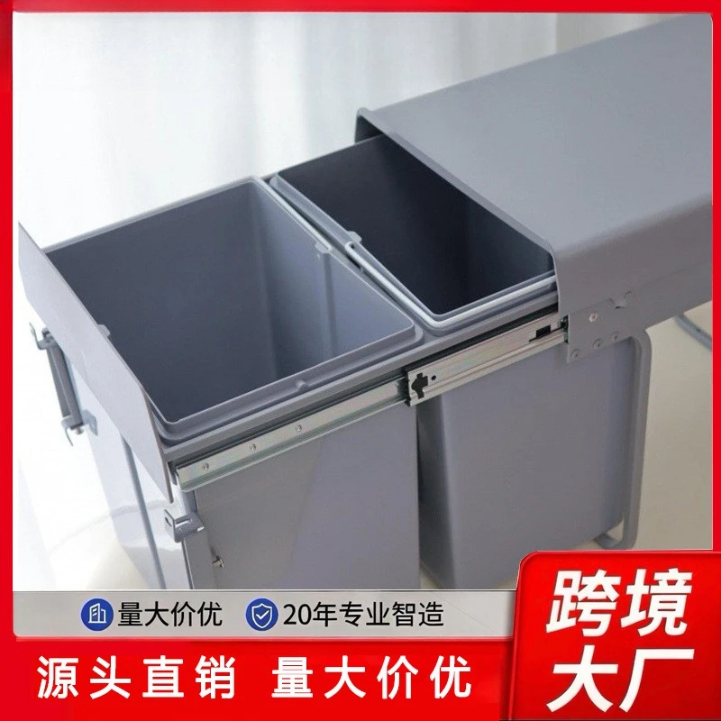 

Wow, household cabinets, embedded trash cans, cabinet sorting cans, trash cans, hidden trash cans in cabinets