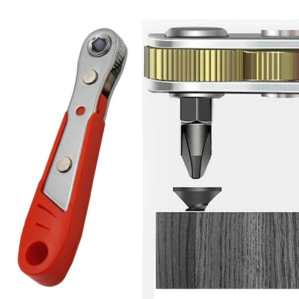 Chave de fenda catraca para armário de automóvel, conjunto de chave de fenda pequena, 1/4 tamanhos, 6,35 mm, cabeça de lote de ajuste confortável