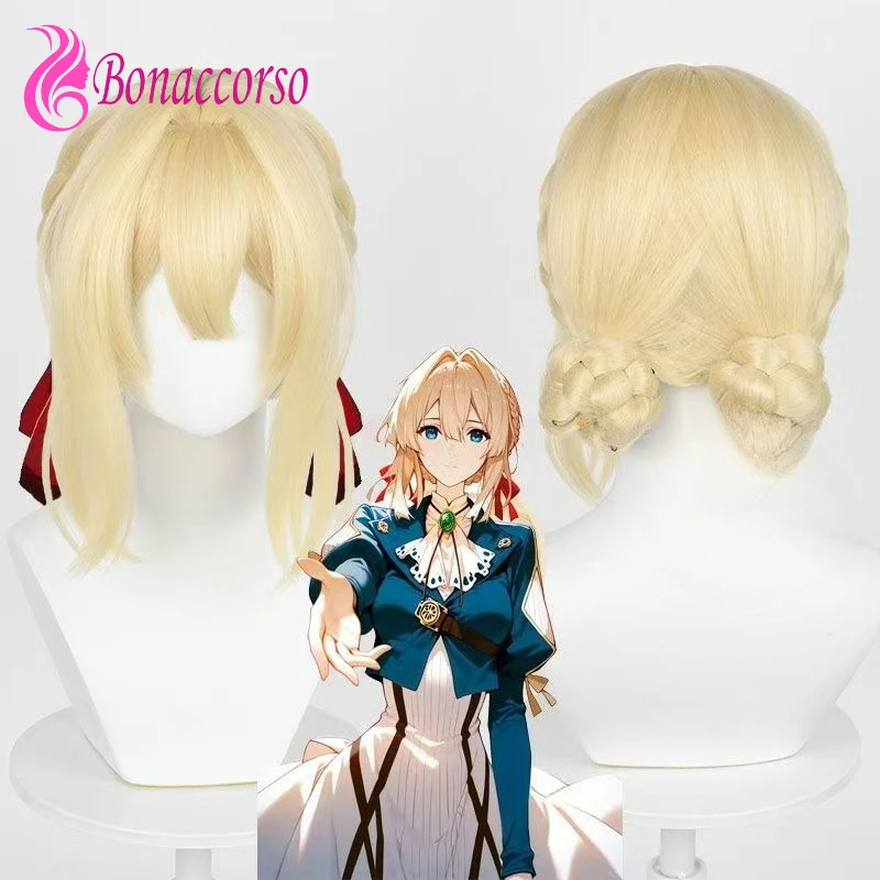

Синтетический парик для косплея Violet Evergarden с головным убором, короткий прямой парик, аниме Coser, милый парик высокого качества для девочек, вечеринка на Хэллоуин