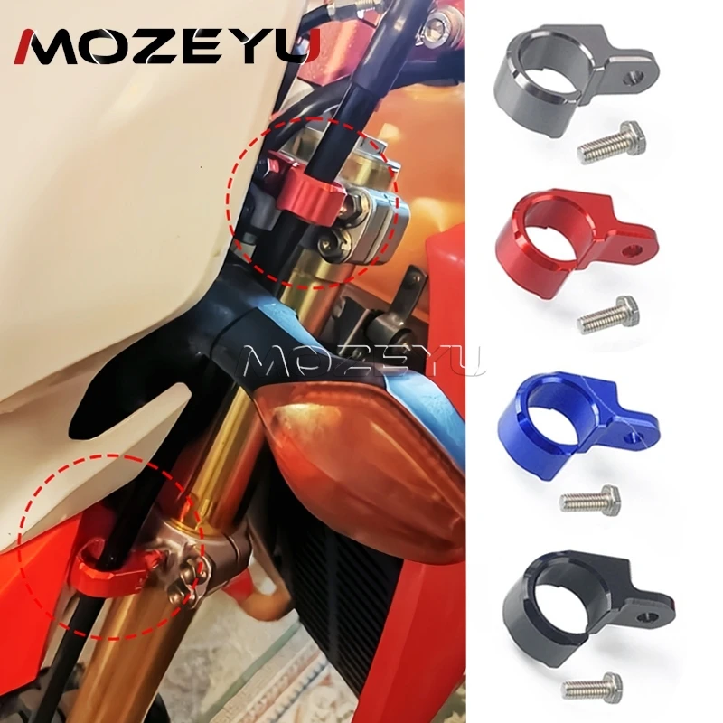 

For Honda CR125 CR250 CRF250R CRF250M 250L CRF250RX CRF 450R 450X CRF450RX Motorcycle CNC Aluminum Brake Line Hose Clamp Holder