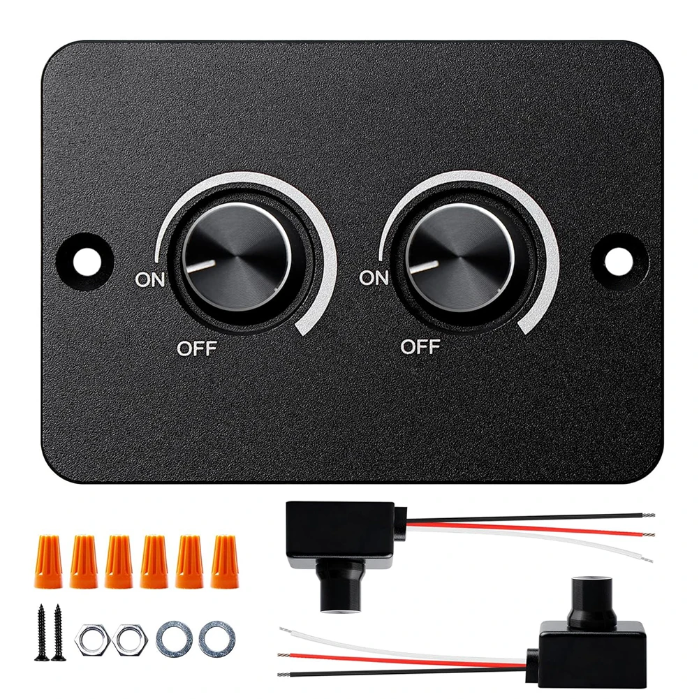 Regulador de intensidad LED doble de 12 V CC con carga rápida USB y memoria integrada para un control de iluminación separado en vehículos y camiones