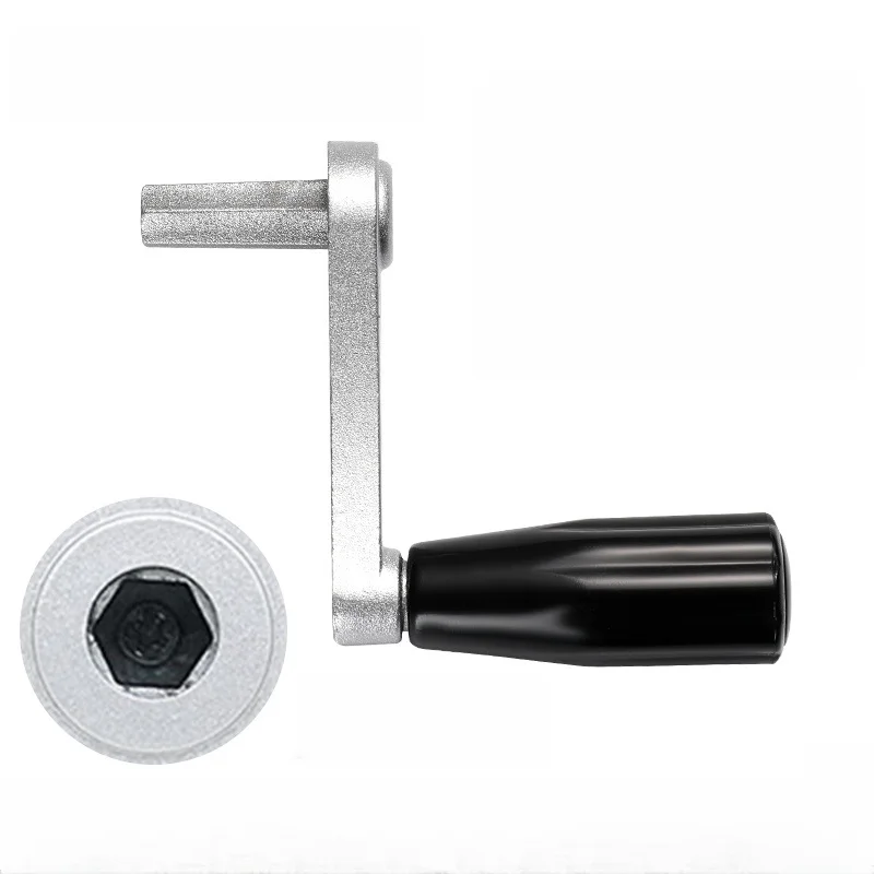 For Clothes Rack Hand Crank Aluminum Alloy Lightweight Design 6.5 x 6 cm Fits 9mm to 11mm Mounting Holes Silver Gold