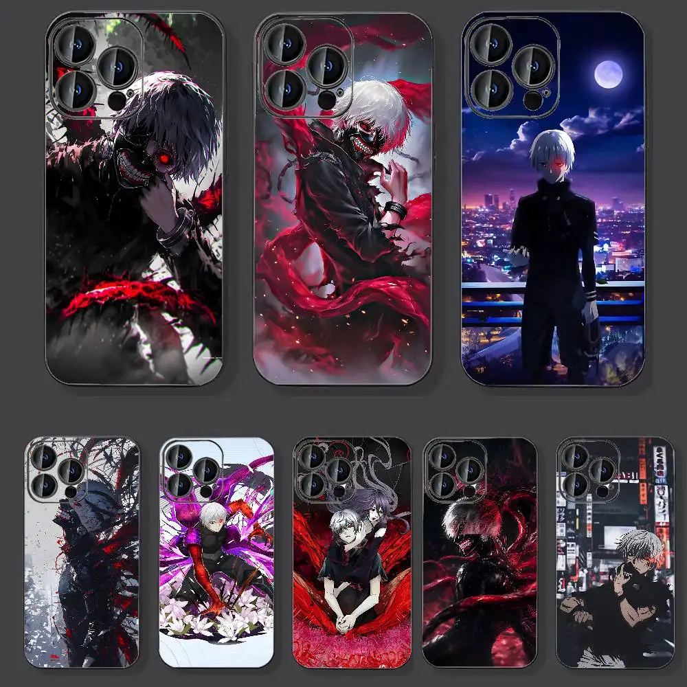 

R-Tokyo Ghoul Kaneki Ken Phone Case For Iphone 16 15 11 13 14 Pro Max 7 8 Plus X Xr Xs Max 12mini Black Shell Cover Case