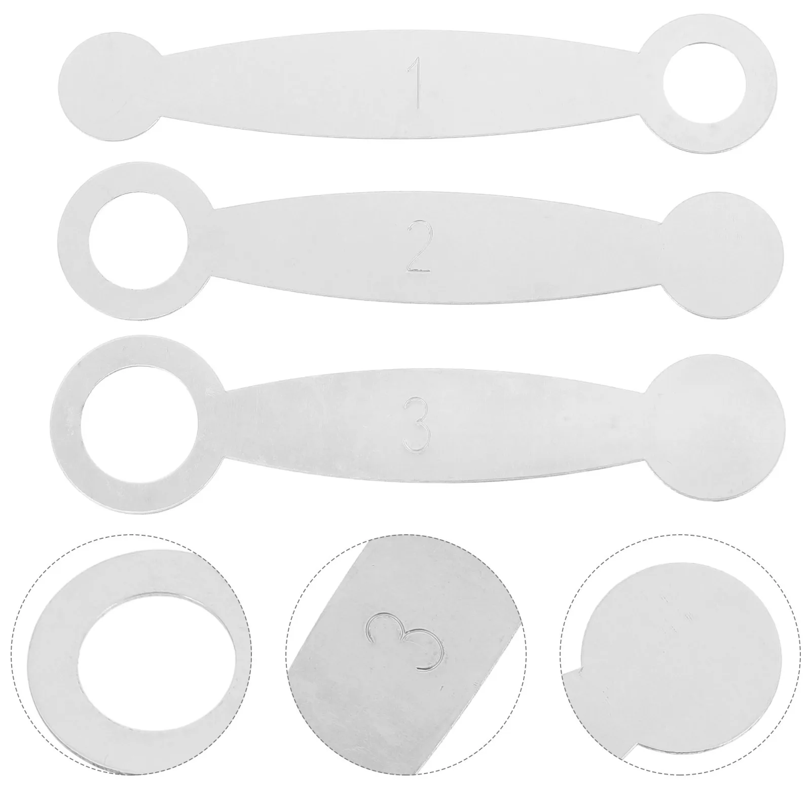 

3 PCS Flute Mat Tool Leveling Rings Pad Care Woodwind Repair Instrument Pads Silver