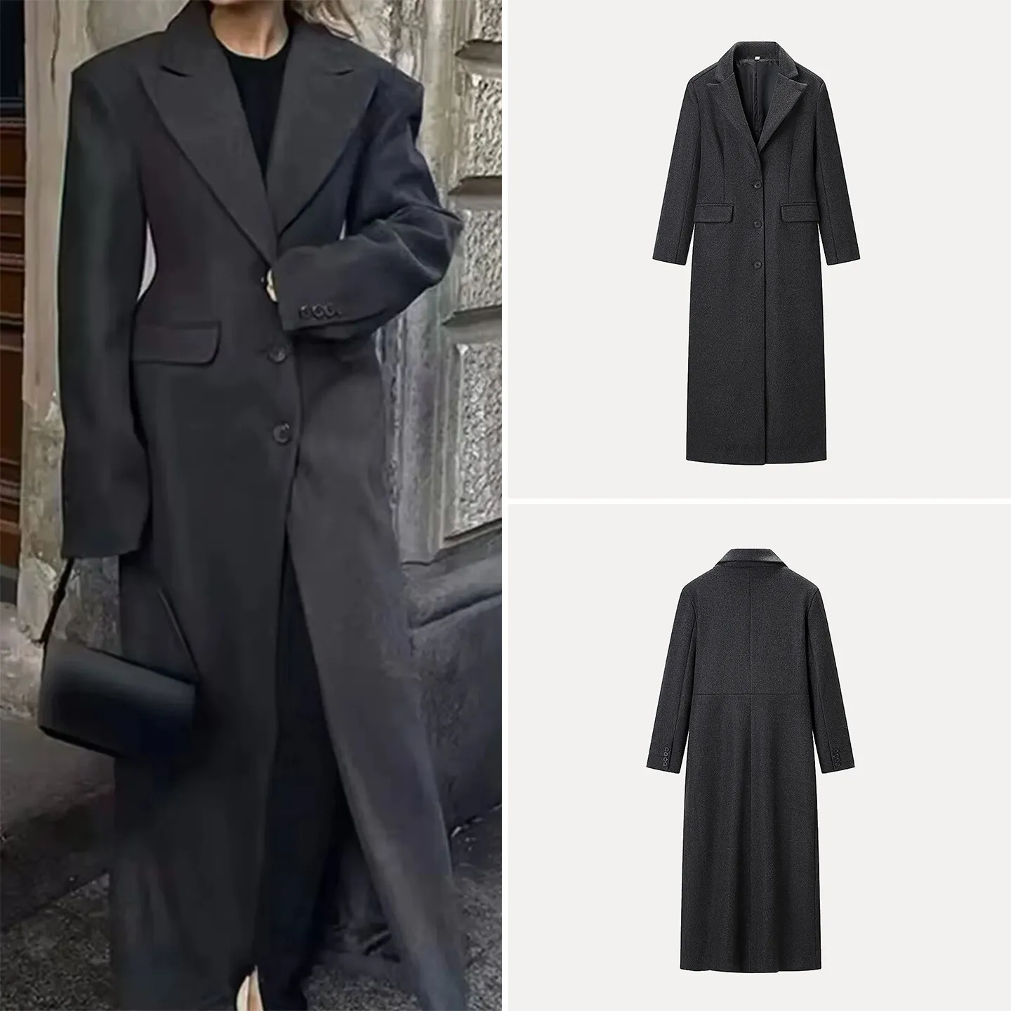 

Модное шерстяное пальто, Новое поступление зимы 2025 года, женское простое универсальное пальто средней длины Ele Personali, верхняя одежда