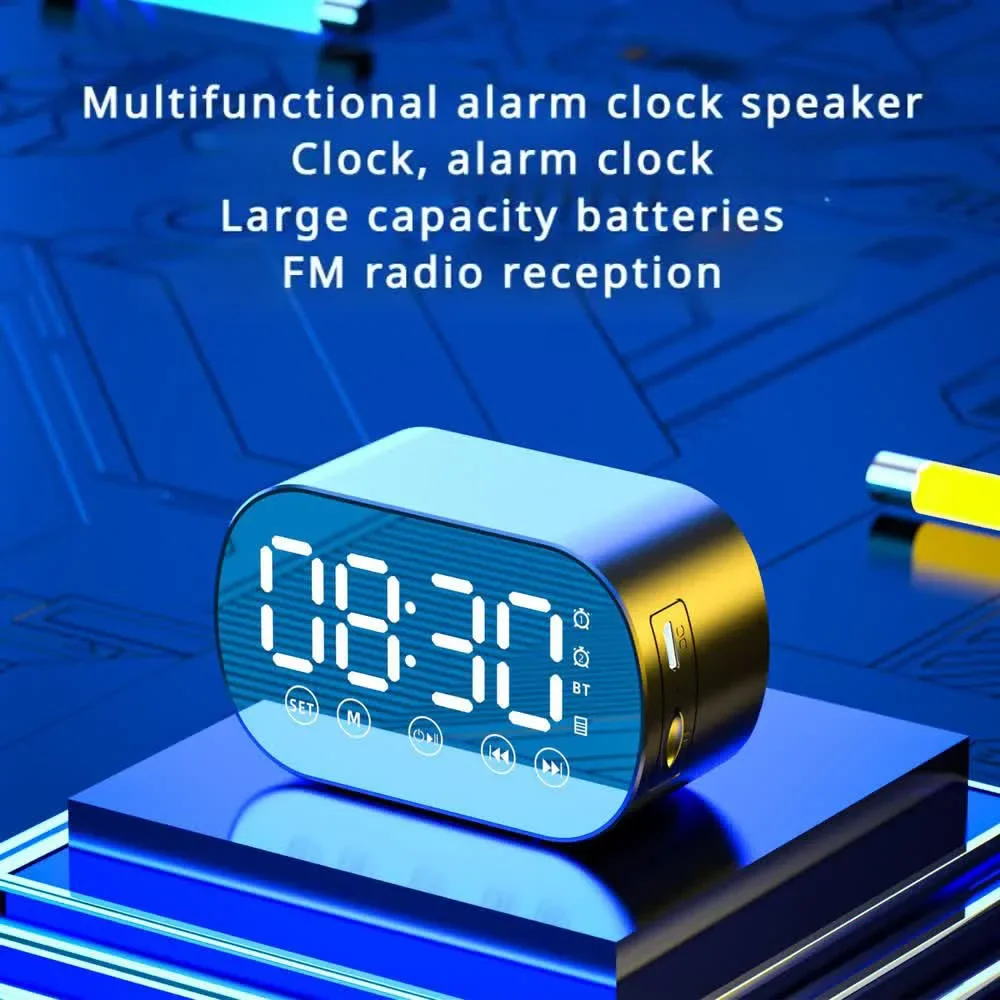 Carpbaba S15 Music Plastic Portable Wireless Bluetooth Speaker Alarm Clock Mini Card Insertion children's Clock children's Gift