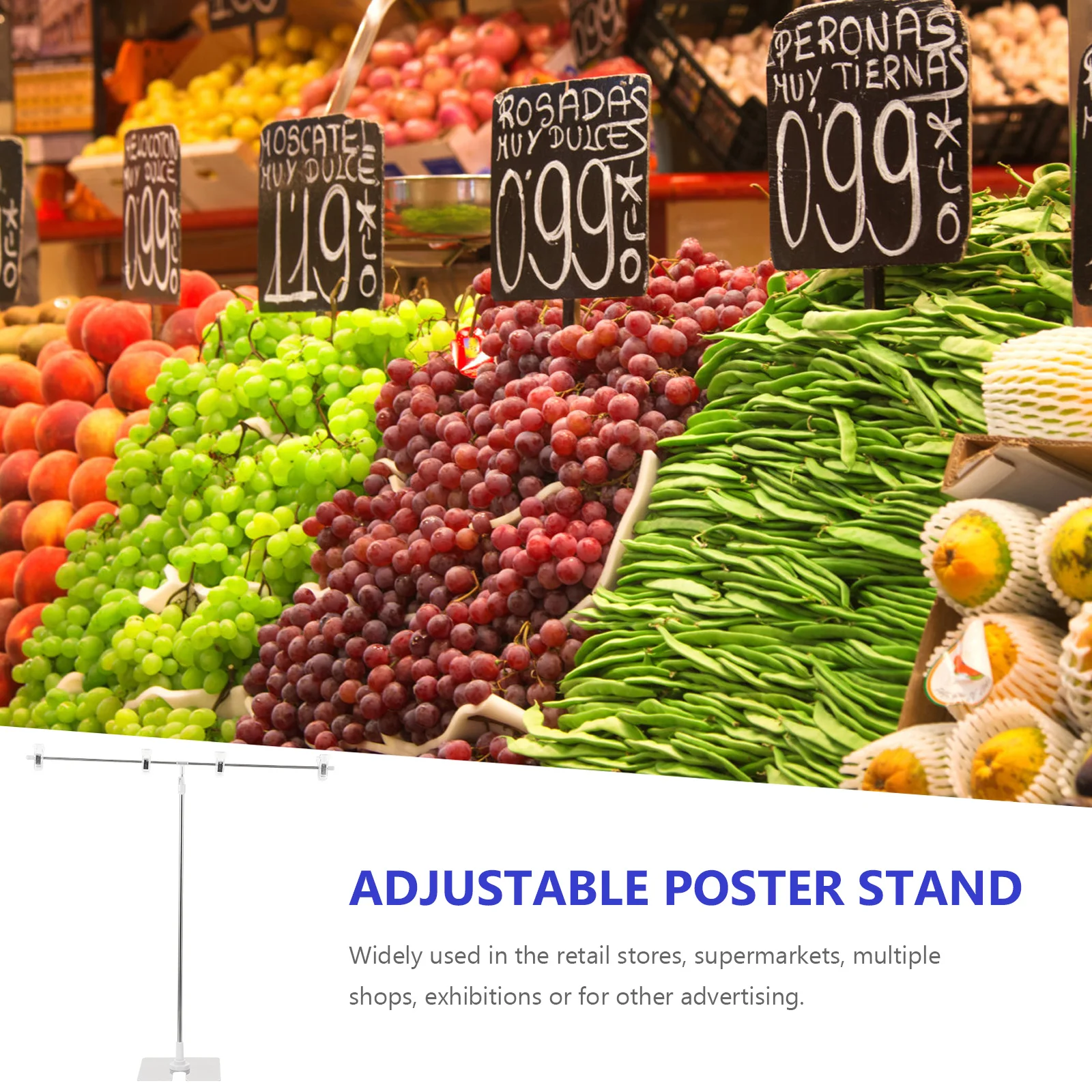 T-shaped Height Adjustable Poster Stand Advertisement Displaying Stand Poster Display Rack Desktop poster bracket